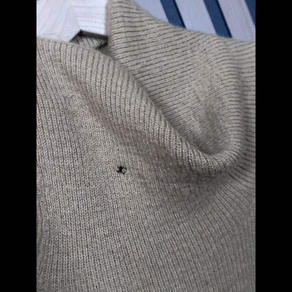 Alexander Wang Sweater Medium Women Beige Chunky Knit Alpaca Crotchet Turtleneck - Picture 6 of 8